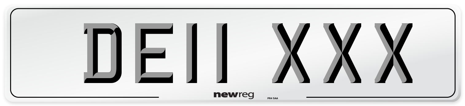 DE11 XXX Number Plate from New Reg